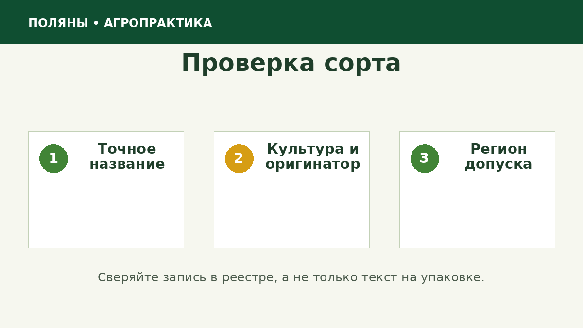 Чек-лист проверки сорта в государственном реестре
