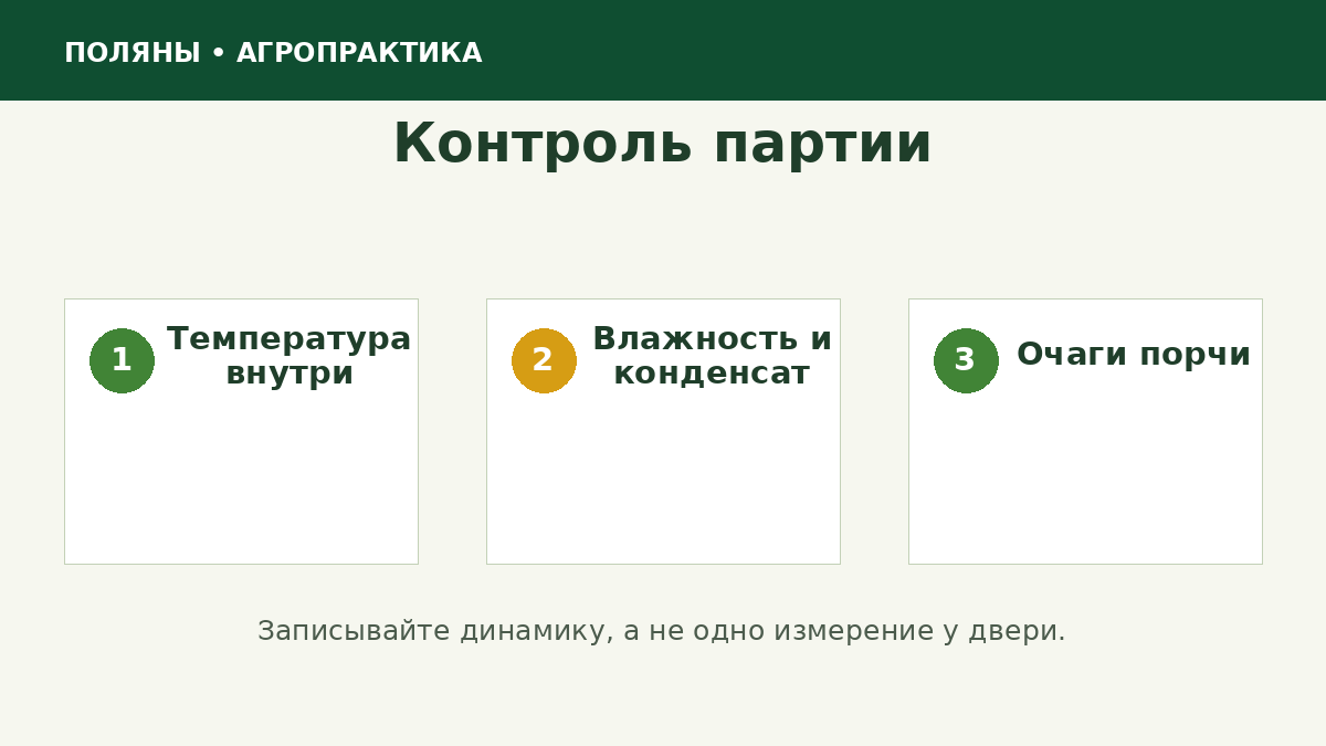 Карта контроля картофелехранилища