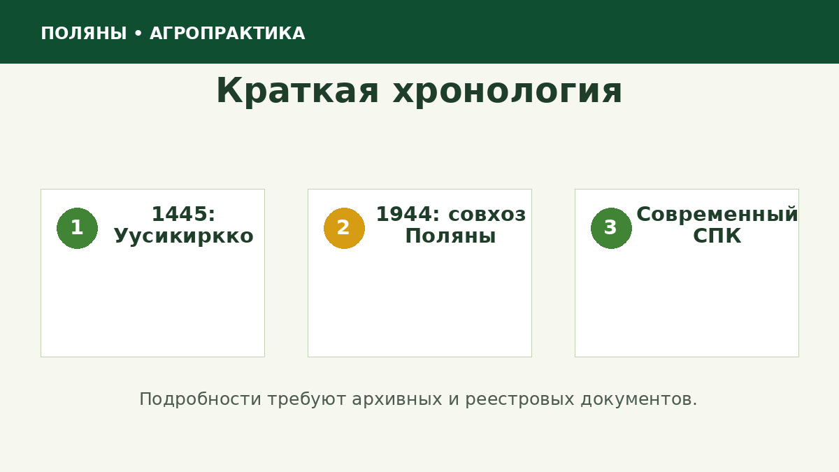 Основные документированные этапы истории Полян